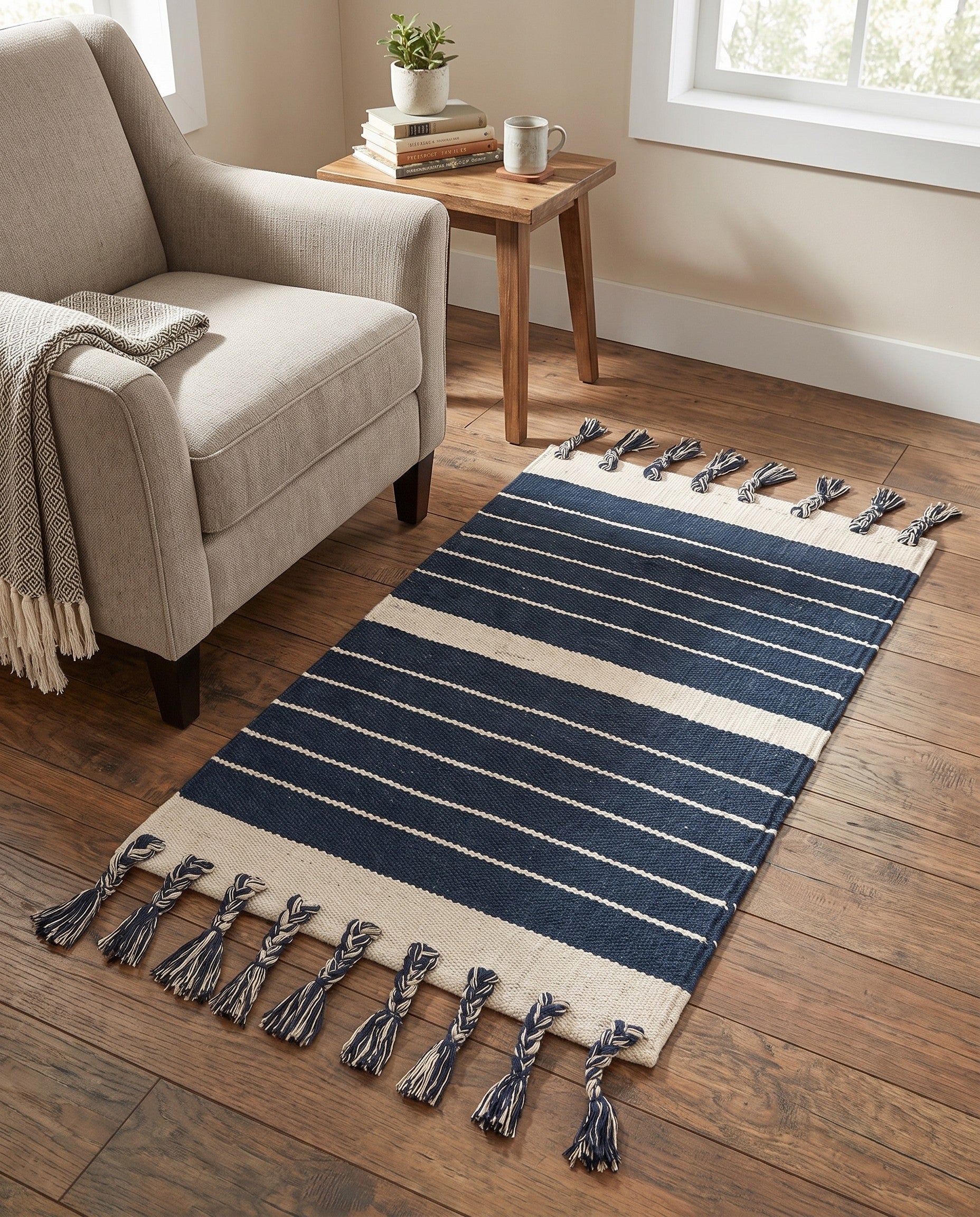 2' x 3' 1 Hand Woven Chindi Cotton Rug