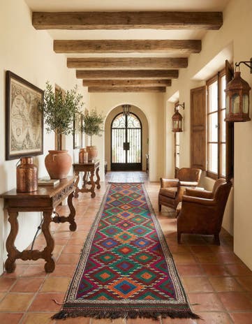 2' 3 x 10' 5 Hand Knotted Kilim Fars Persian Wool Runner Rug