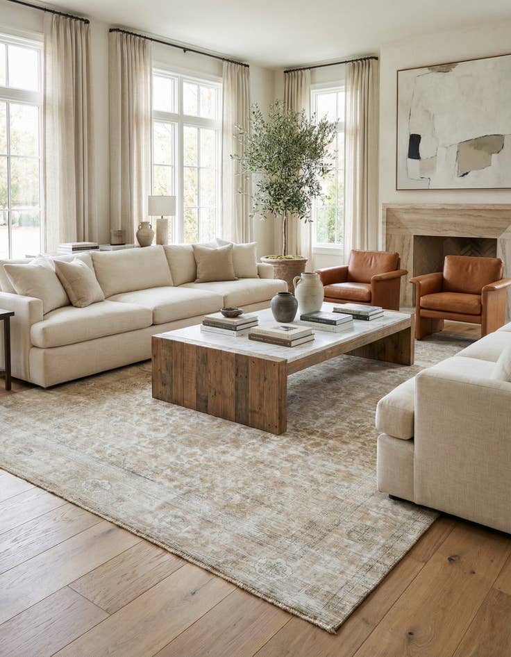 Detail image of 9' x 13'  Hand Knotted Ultra Vintage Persian Wool Rug