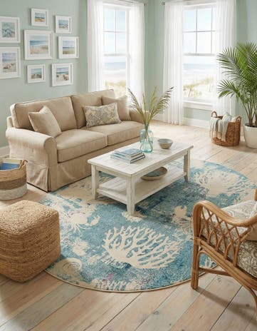 Light Blue Washable Amalfi Oval Rug