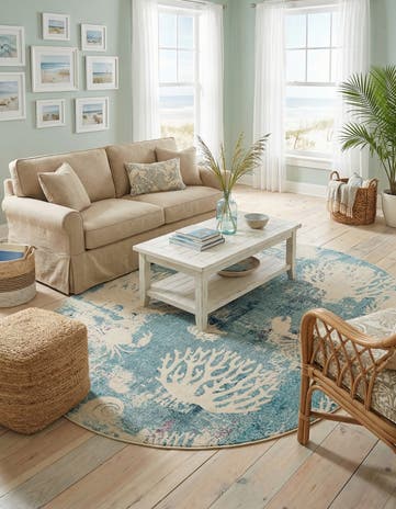 Light Blue Washable Amalfi Oval Rug