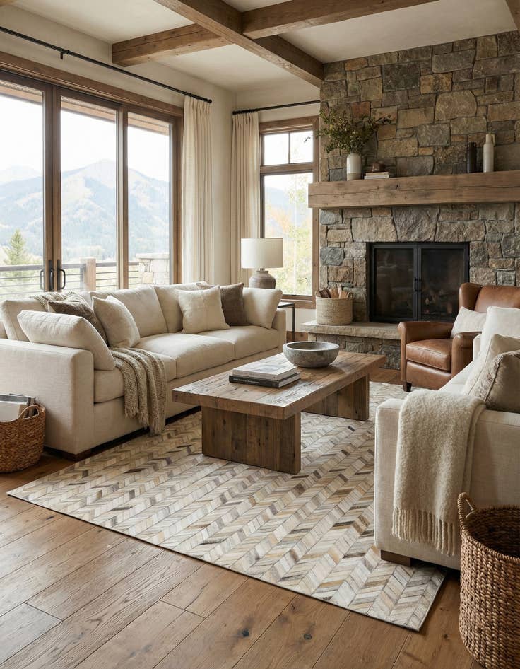 Detail image of 5' x 8' Cowhide Leather Rug