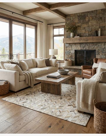 5' x 8' Cowhide Leather Rug
