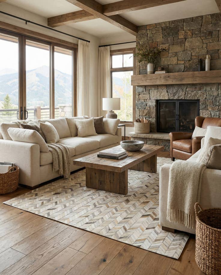 Detail image of 5' x 8' Cowhide Leather Rug