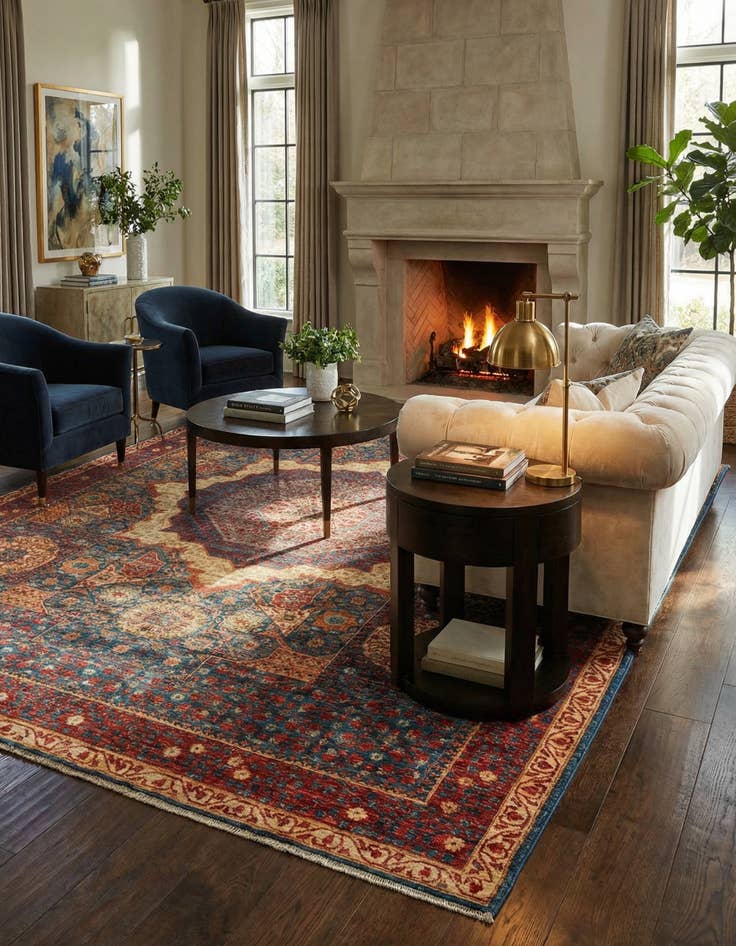 Detail image of  6' x 8' 7  Hand Knotted Mamluk Ziegler Oriental Rug