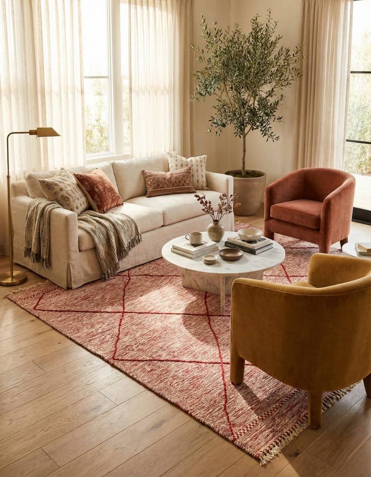 Detail image of 5' 5 x 8' 3  Hand Knotted Moroccan Wool Rug