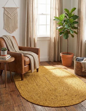 3' 3 x 5' 1 Handmade Braided Jute Oval Rug