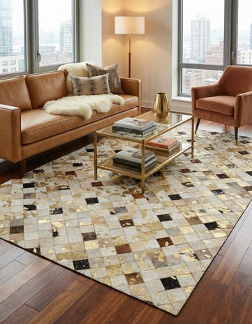 5' x 7' 10 Cowhide - Patchwork Rug