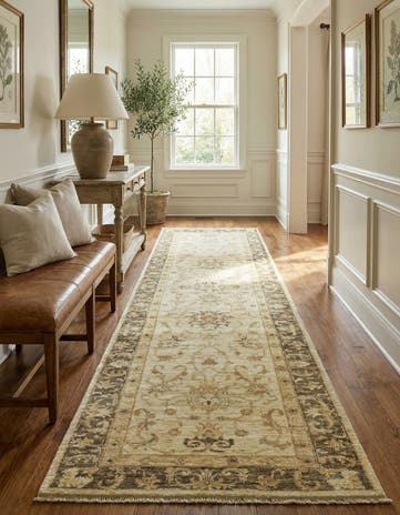 2' 7 x 9' 9 Hand Knotted Peshawar Ziegler Runner Rug