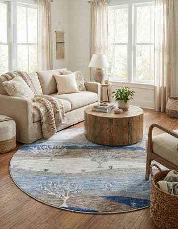 5' 3 x 5' 3 Gabbeh Round Rug