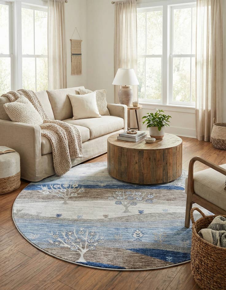 Detail image of 5' 3 x 5' 3 Gabbeh Round Rug