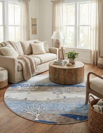 5' 3 x 5' 3 Gabbeh Round Rug