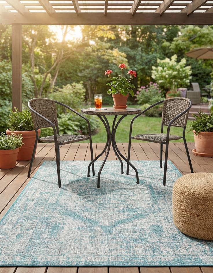 Detail image of 3' x 5' 3  Washable Traditional Indoor / Outdoor Rug