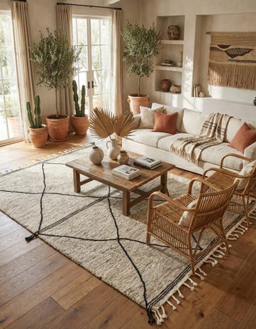 6' 4 x 9' 4 Hand Knotted Moroccan Wool Rug