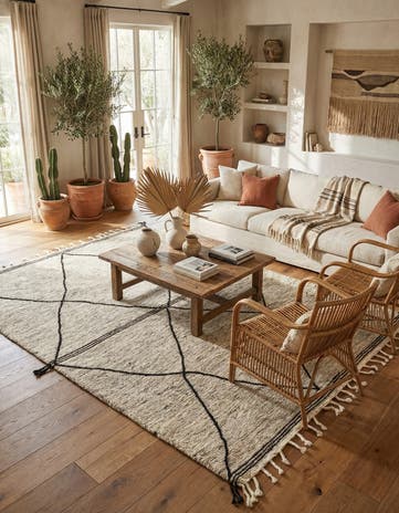 6' 4 x 9' 4 Hand Knotted Moroccan Wool Rug