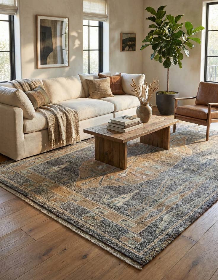 Detail image of 8' x 10' 5  Hand Knotted Moroccan Wool Rug