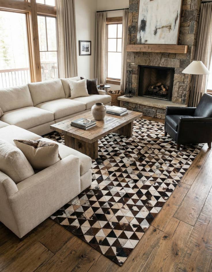 Detail image of 8' 1 x 10' 2 Cowhide Stocks Rug