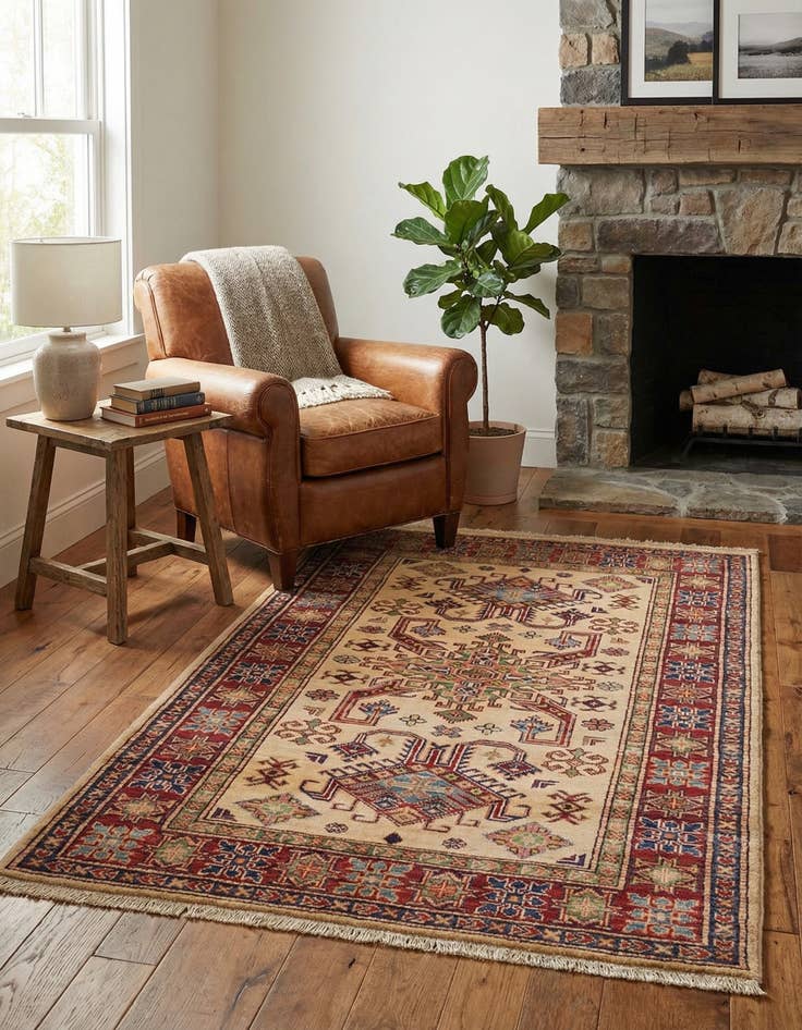 Detail image of 3' 4 x 5' 1  Hand Knotted Kazak Oriental Rug