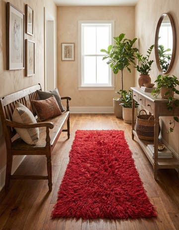 2' x 4' 3 Hand Knotted Moroccan Wool Runner Rug
