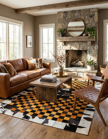 5' x 8' Cowhide Stocks Rug