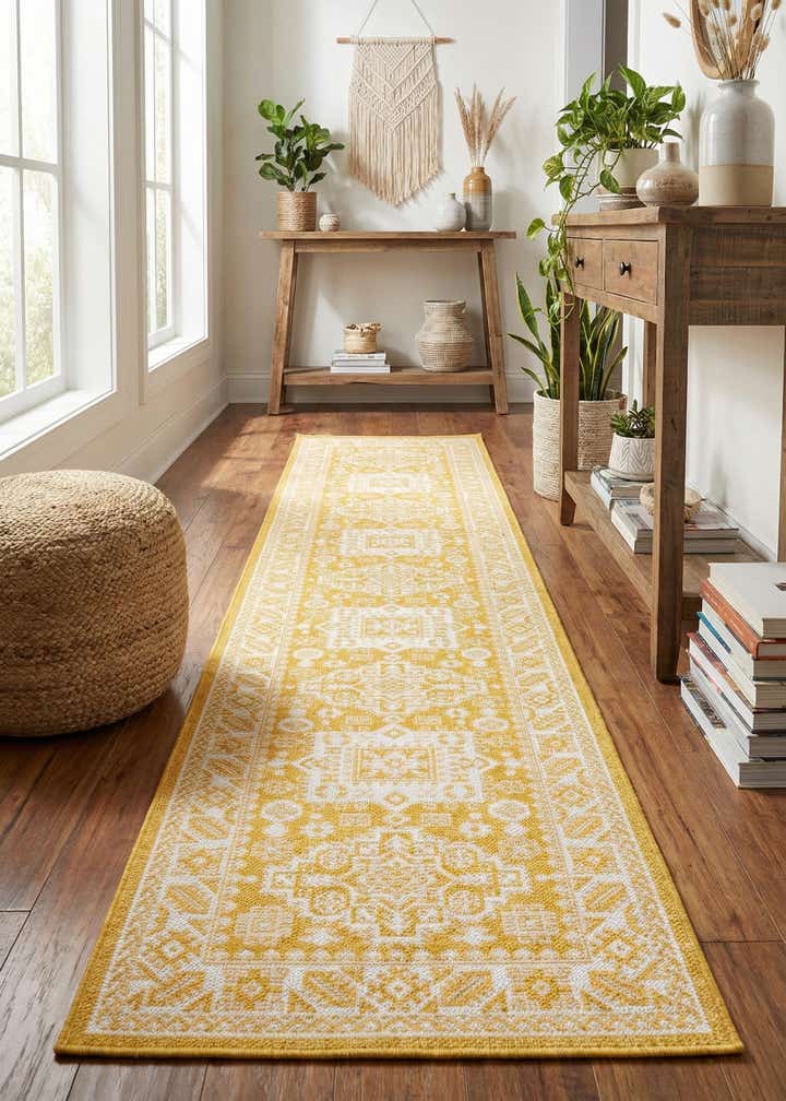 2' 7 x 12' Easy-Clean Aztec Indoor / Outdoor Runner Rug