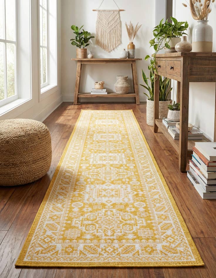 Detail image of 2' 7 x 12'  Washable Aztec Indoor / Outdoor Runner Rug