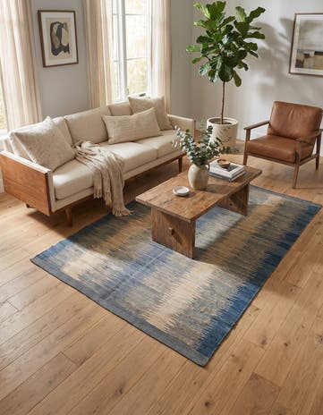 4' 5 x 5' 10 Hand Woven Kilim Modern Wool Rug
