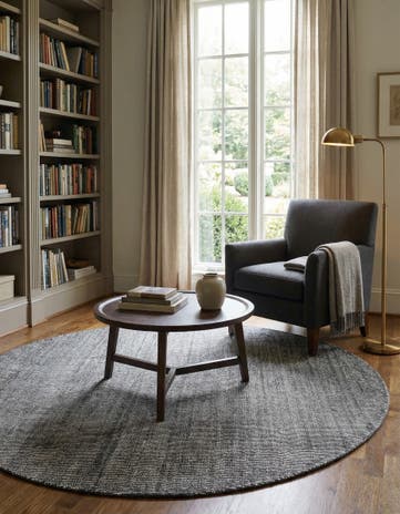6' 11 x 6' 11 Hand Woven Jill Zarin English Manor Farmhouse Wool Round Rug