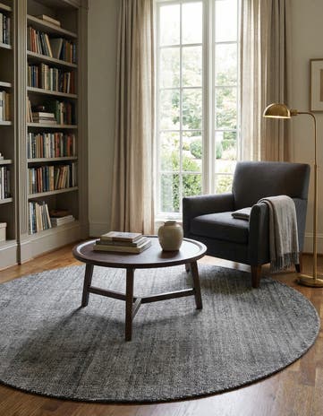 6' 11 x 6' 11 Hand Woven Jill Zarin English Manor Farmhouse Wool Round Rug