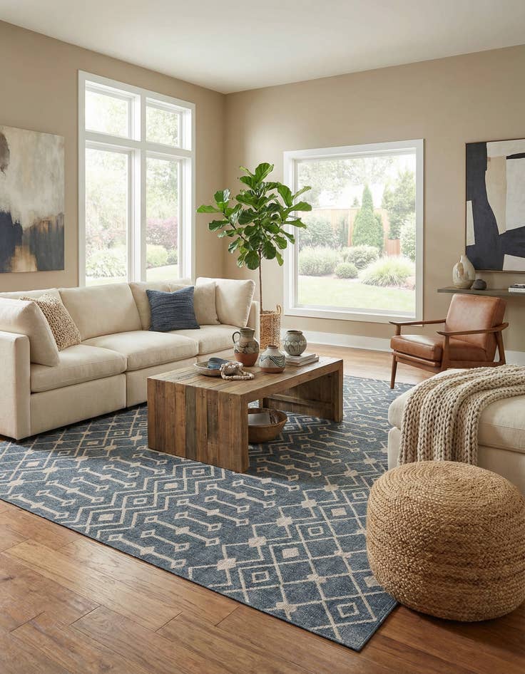 Detail image of 10' x 13' Eco Trellis Rug