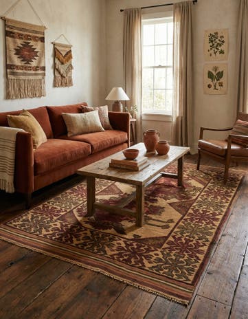 3' 10 x 6' 1 Hand Knotted Sumak Wool Rug