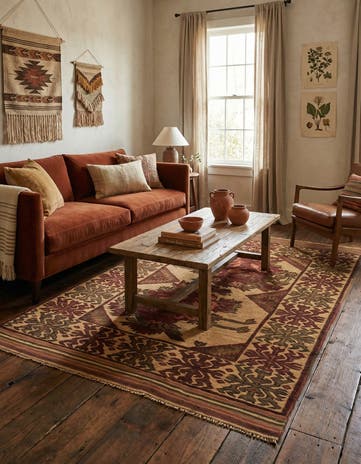 3' 10 x 6' 1 Hand Knotted Sumak Wool Rug