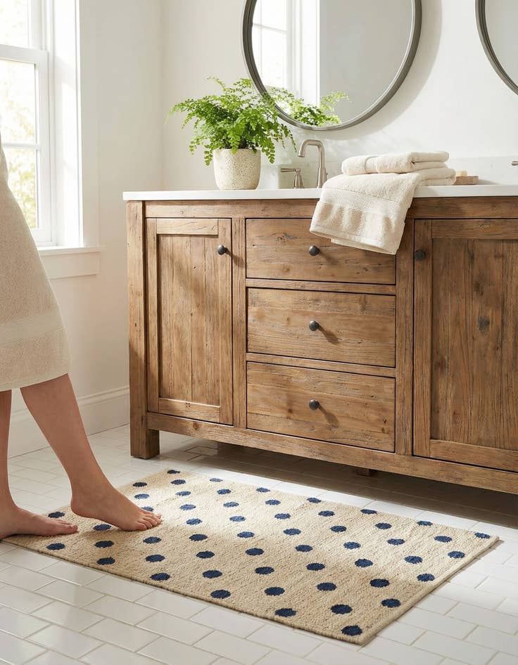 Detail image of 2' 1 x 3'  Hand Woven Seaside Pearl Jute Rug