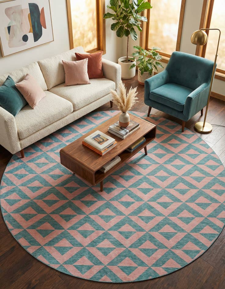 Detail image of 13' x 13'  Washable Jill Zarin Napa Indoor / Outdoor Round Rug