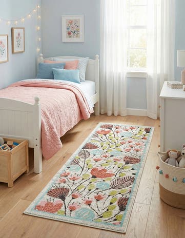 2' 2 x 6' Flowers Whimsy Kids Runner Rug