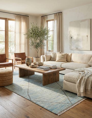 5' 10 x 9' 3 Hand Knotted Moroccan Wool Rug