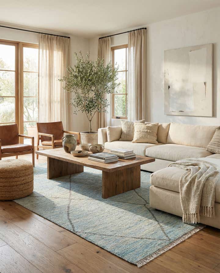 5' 10 x 9' 3 Hand Knotted Moroccan Wool Rug