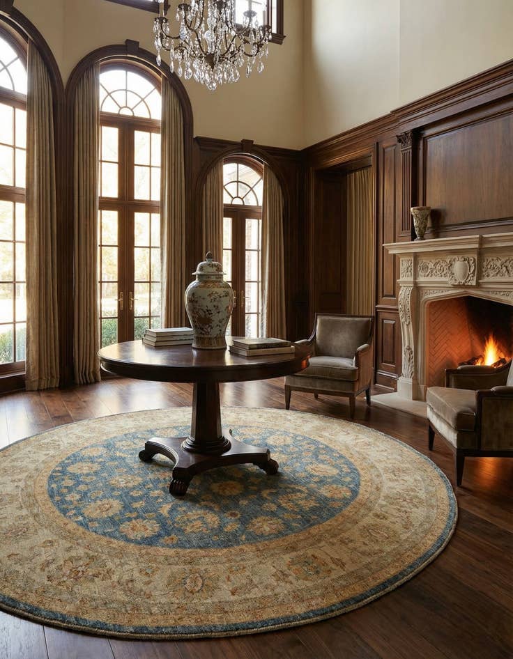 Detail image of 8' x 8' 2 Kaizar Wool Round Rug