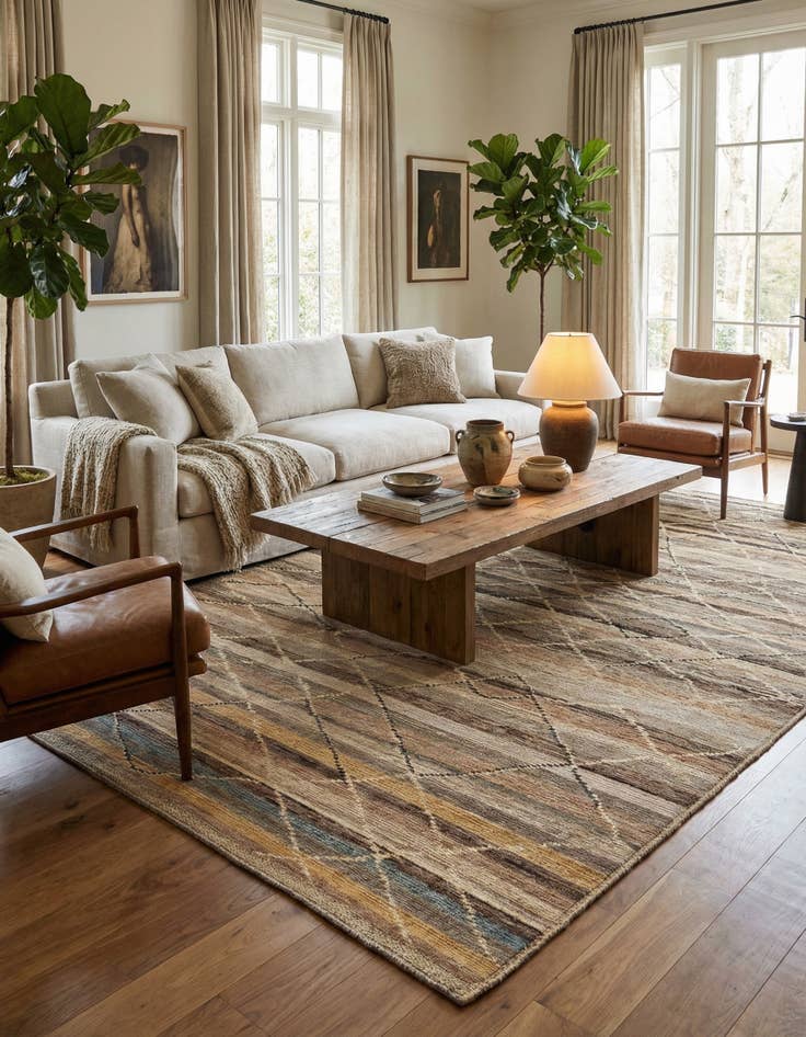 Detail image of 8' 10 x 12' 2  Hand Knotted Moroccan Wool Rug