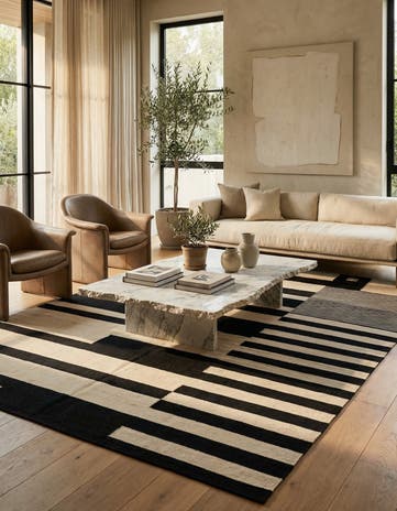 5' 7 x 7' 9 Hand Woven Kilim Modern Wool Rug