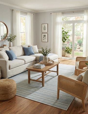 9' x 12' Easy-Clean Ribbon Indoor / Outdoor Rug
