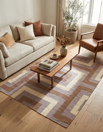 4' 3 x 5' 10 Hand Woven Kilim Modern Wool Rug