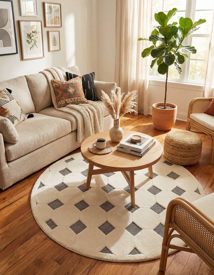 Detail image of 7' 10 x 7' 10 Prismatic Round Rug