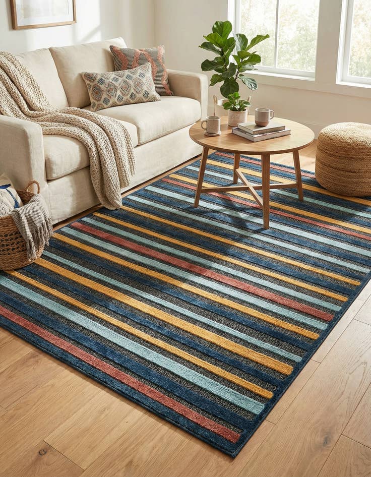 Detail image of 5' 3 x 8'  Washable Belize Indoor / Outdoor Rug