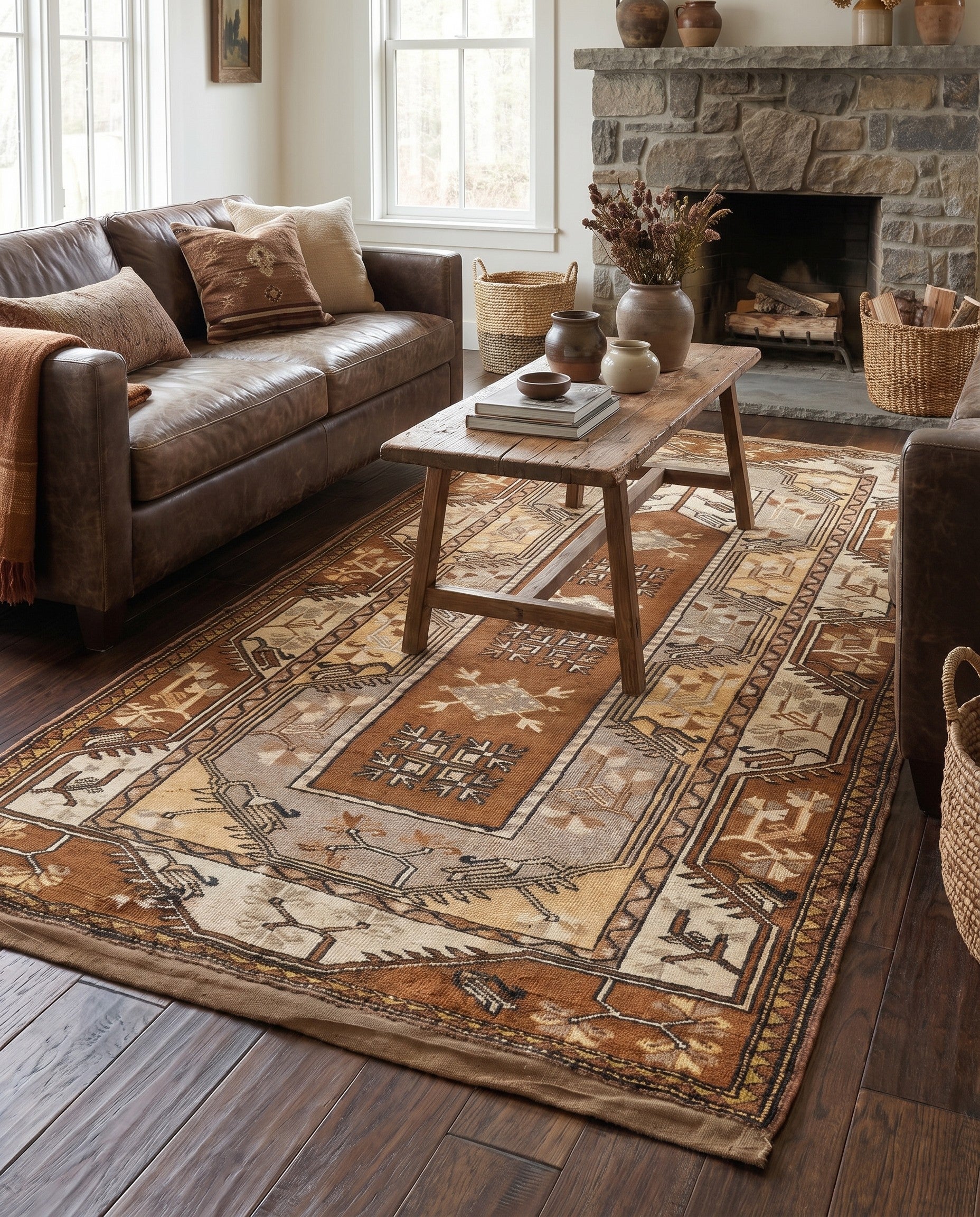 4' x 7' 6 Hand Knotted Kars Wool Rug
