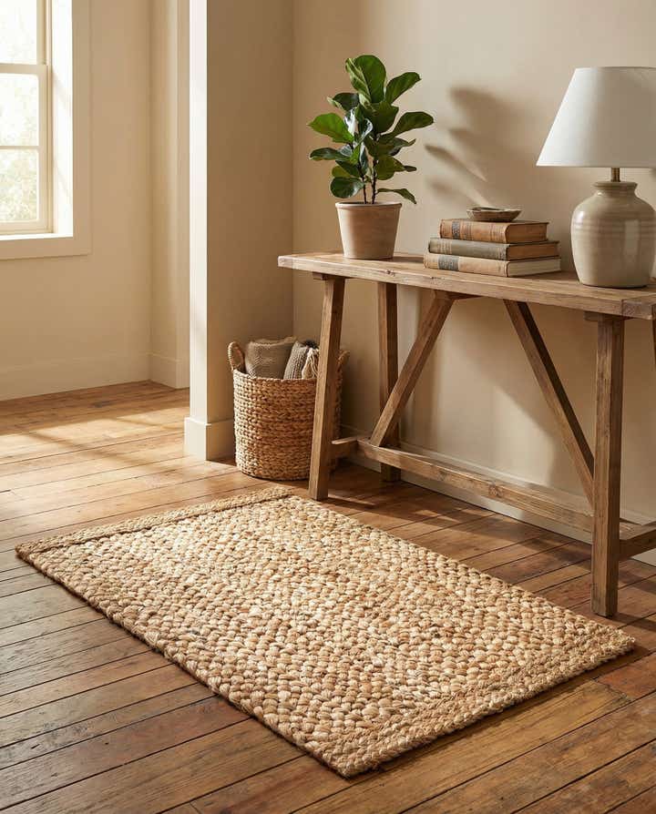 2' x 3' 1 Handmade Heirloom Braided Jute Rug