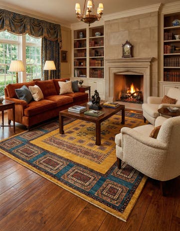 4' 11 x 7' 2 Luribaft Wool Rug