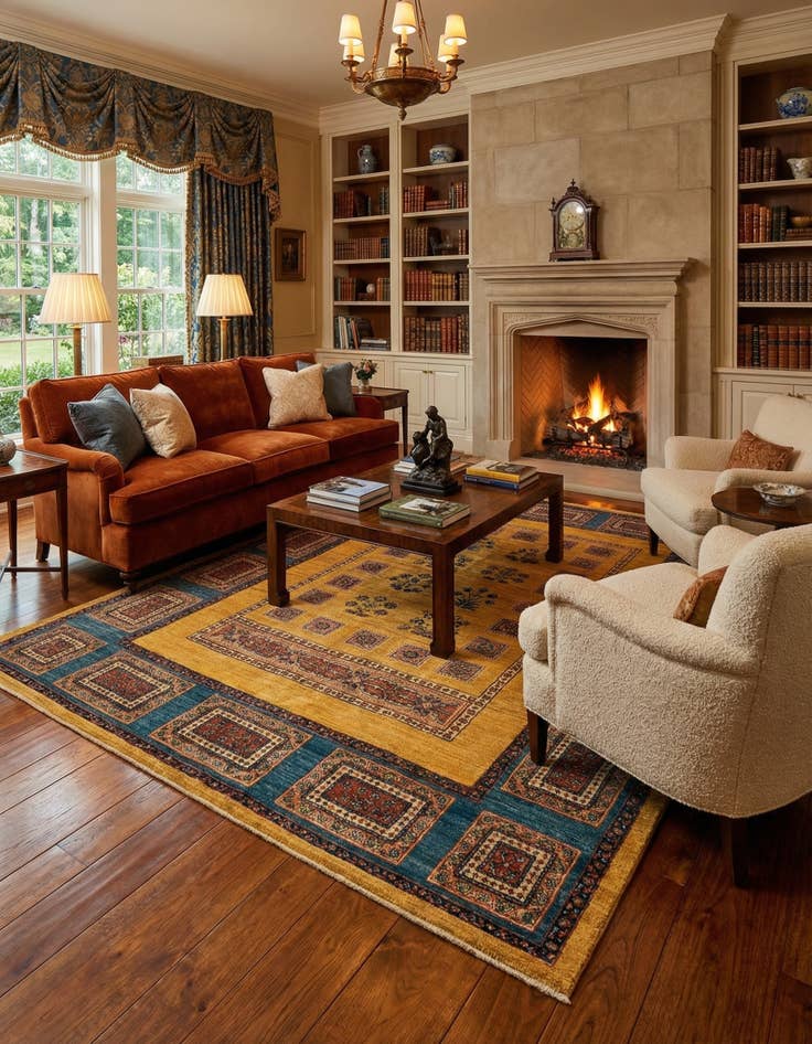 Detail image of 4' 11 x 7' 2 Luribaft Wool Rug