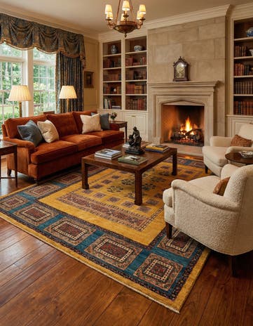4' 11 x 7' 2 Luribaft Wool Rug