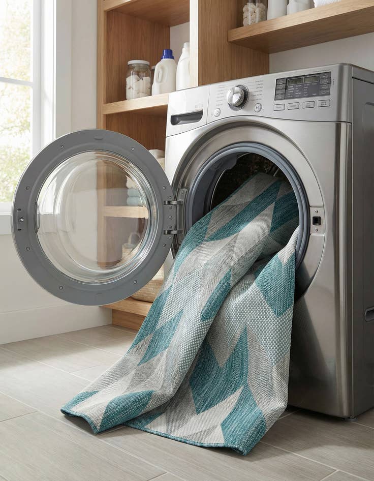 Detail image of 6' x 9'  Washable Modern Indoor / Outdoor Rug